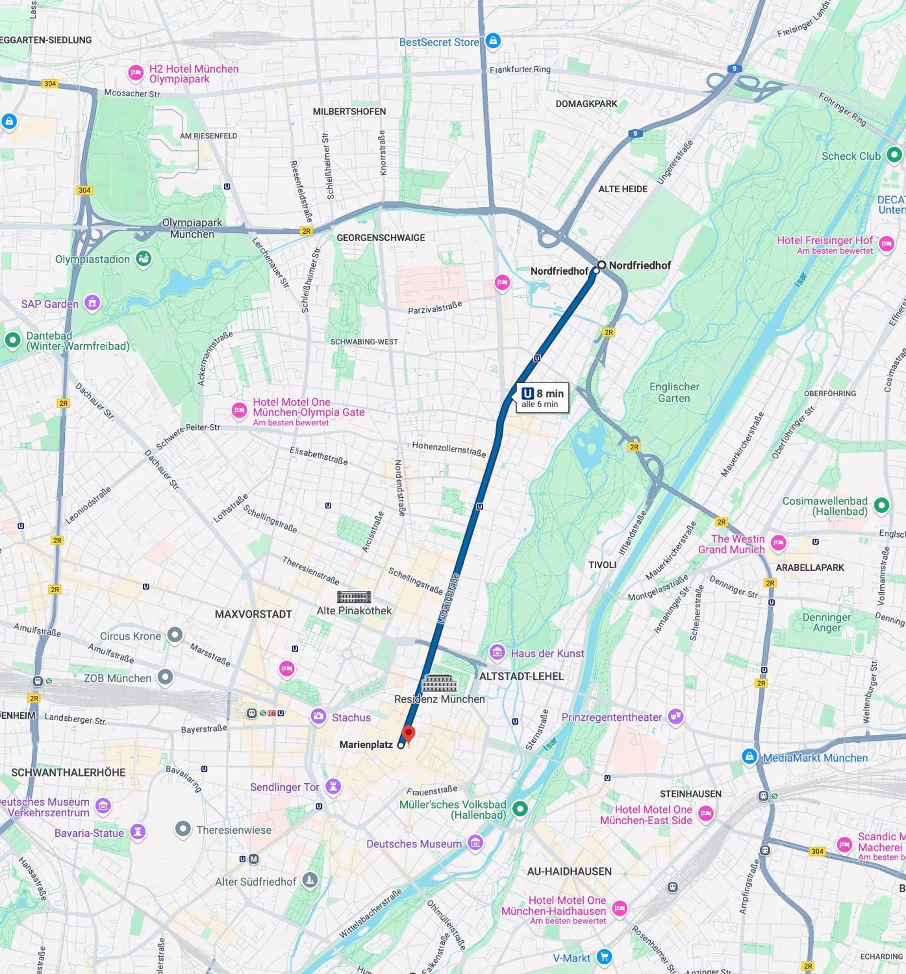 8 Min Per U-bahn Zum Marienplatz - 120 Qm Schwabing - 3 Sz - 2 Baeder - 9 Personen Appartement Munich